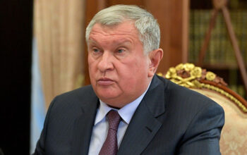 February 11, 2020. - Russia, Moscow. - Rosneft CEO Igor Sechin during a meeting with Russian President Vladimir Putin at the Moscow Kremlin.